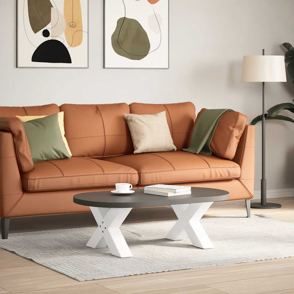 Pés para mesa de centro em formato de x, 2 peças, branco, 60x (30-31) cm, aço