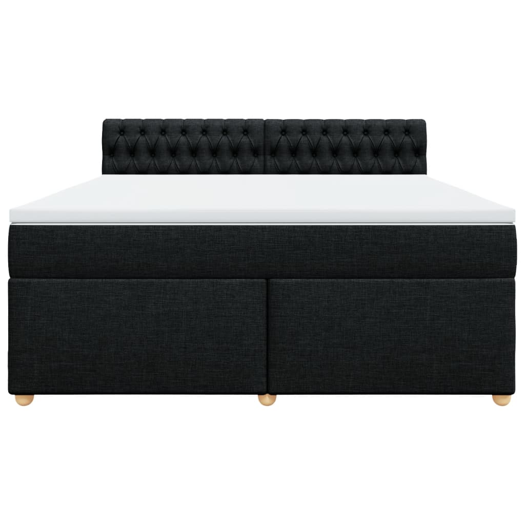 Cama com molas/colchão 180x200 cm tecido preto
