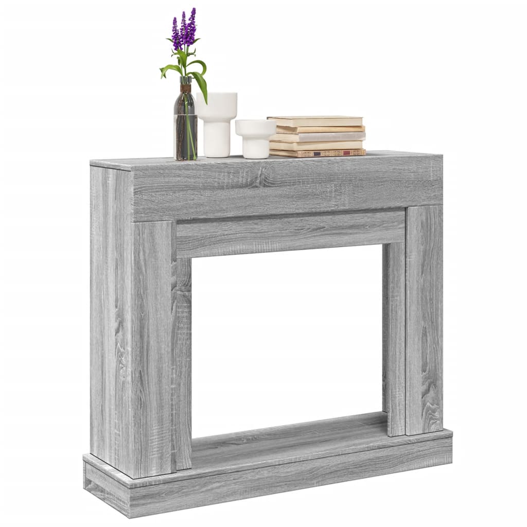 Cornija lareira 100x30x87,5cm derivados madeira cinza sonoma