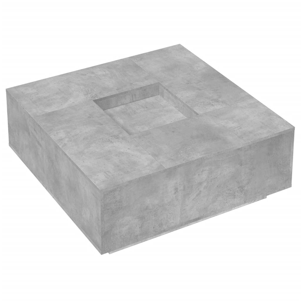 Mesa de centro 100x100x40 cm derivados madeira cinzento cimento