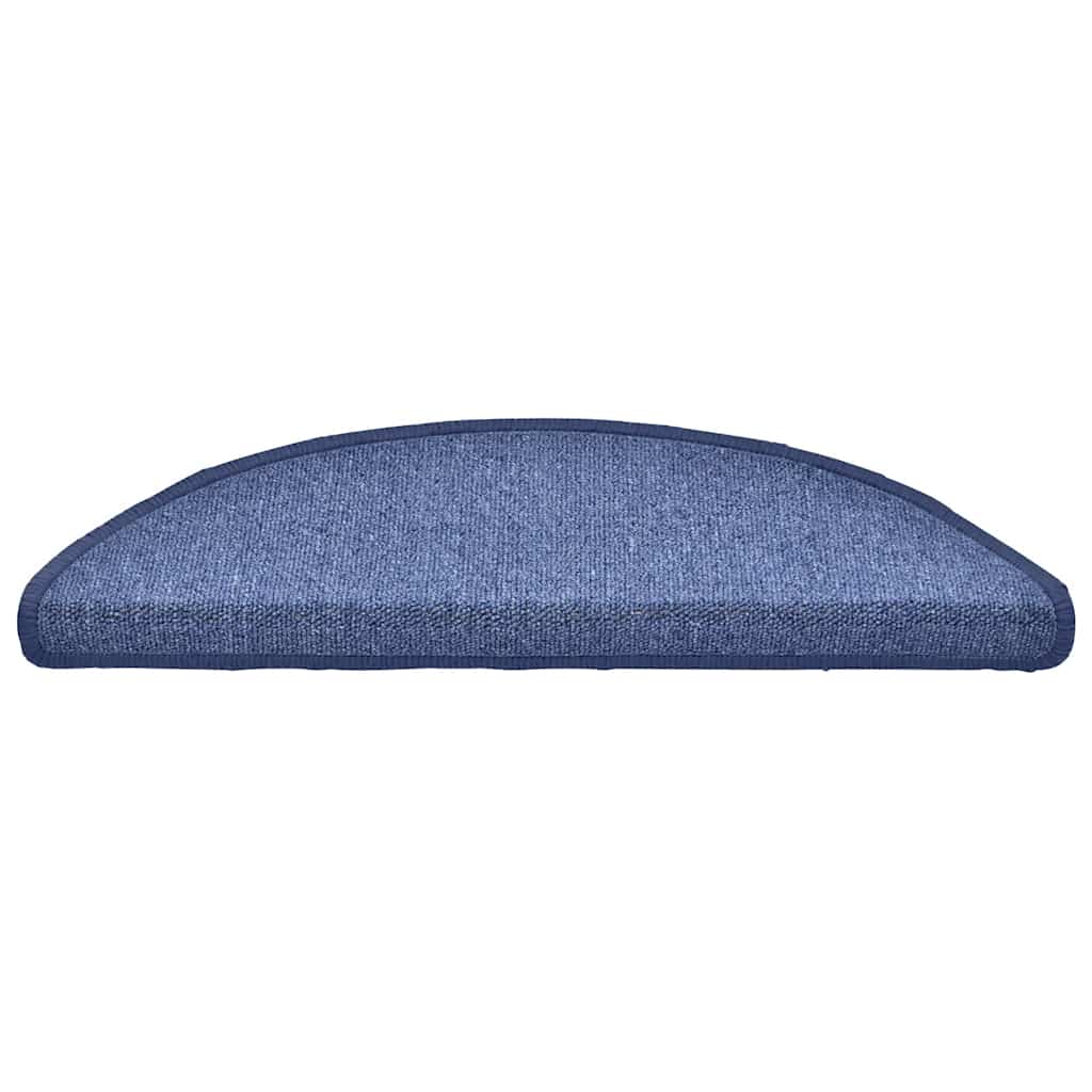 Tapetes de escada 30 peças 56x17x3 cm azul semicircular