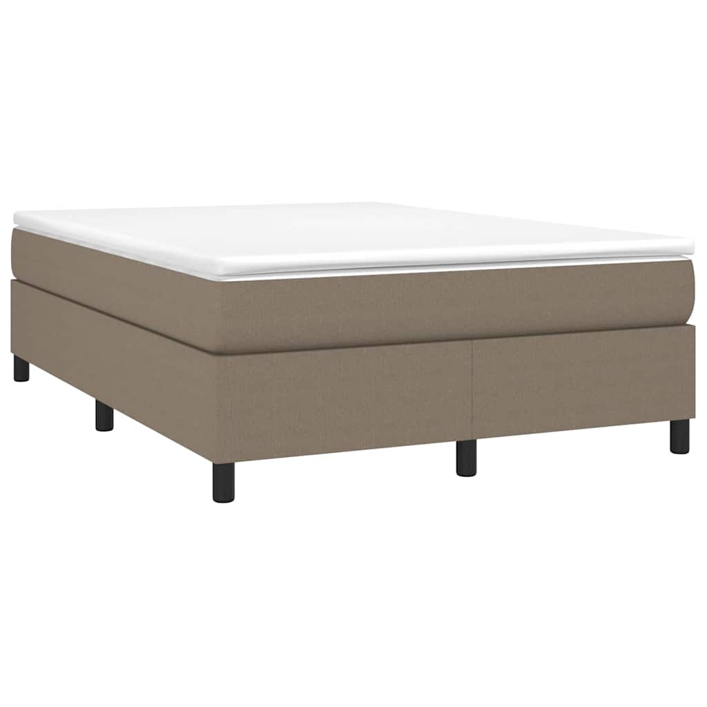 Cama com molas/colchão 140x190 cm tecido castanho-acinzentado