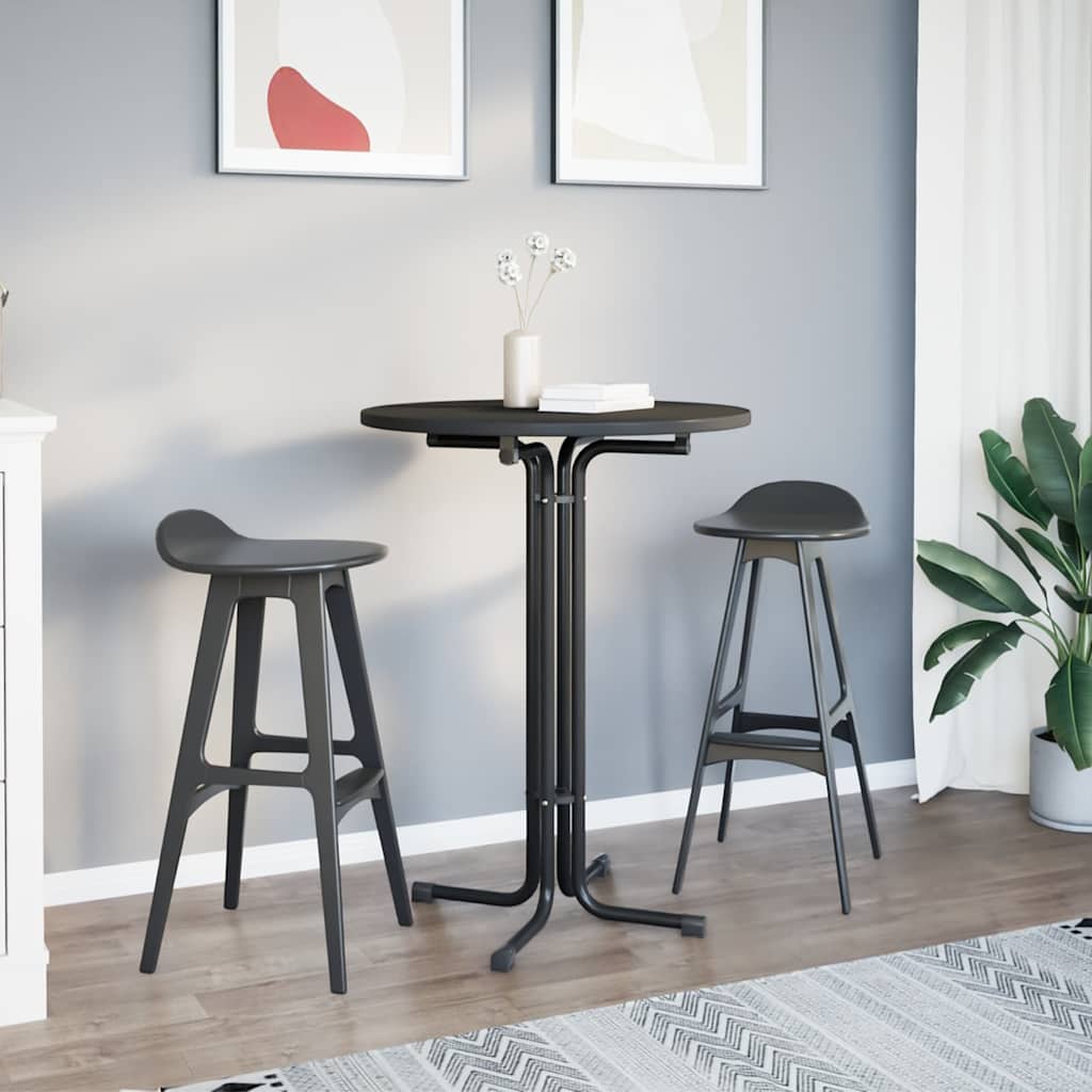 Mesa de bar ø80x110 cm derivados de madeira e aço preto