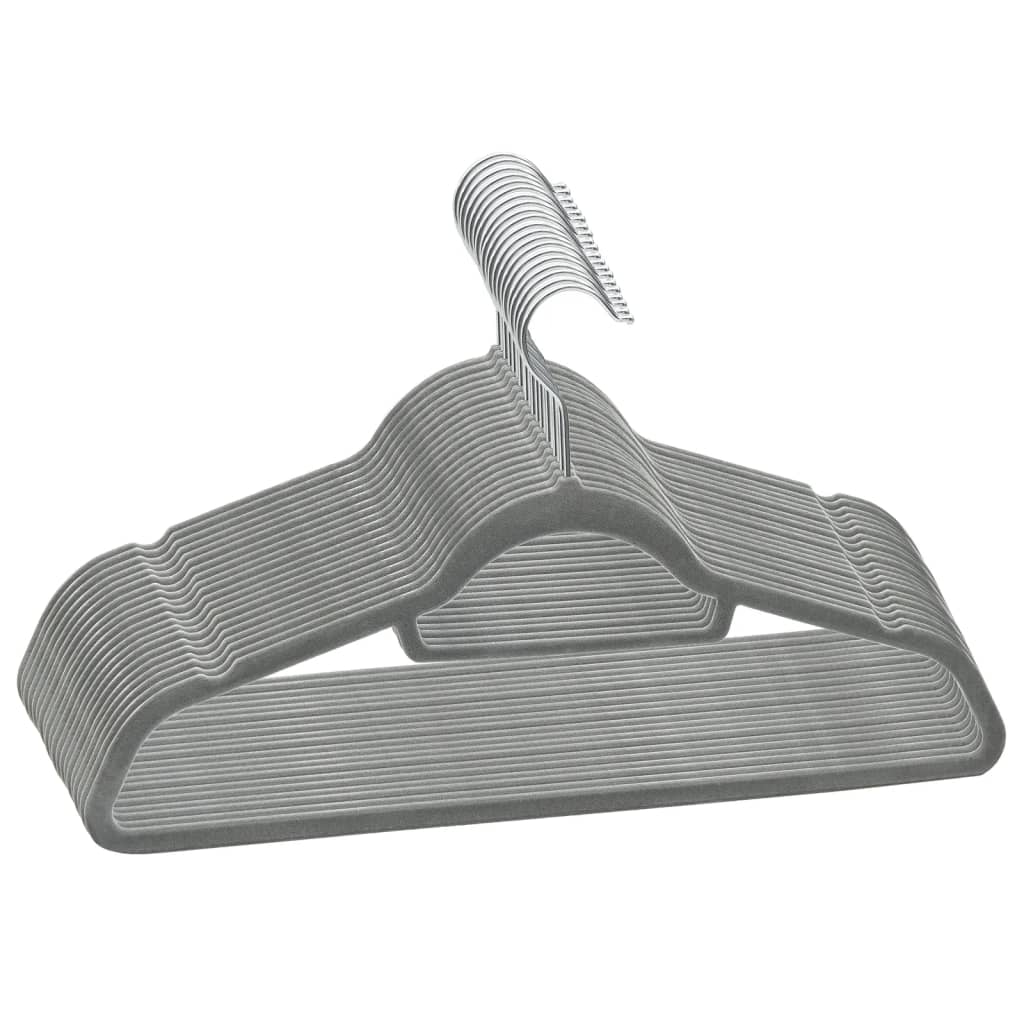 20 Pcs conjunto de cabides antiderrapantes veludo cinzento