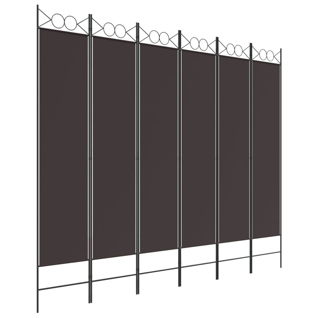 Divisória/biombo com 6 painéis 240x200 cm tecido castanho