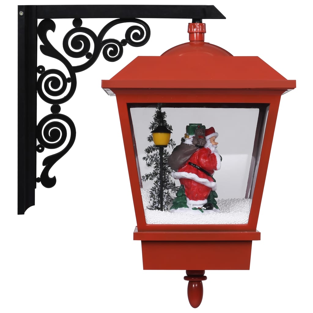 Candeeiro de parede luzes LED e pai natal 40x27x45 cm vermelho