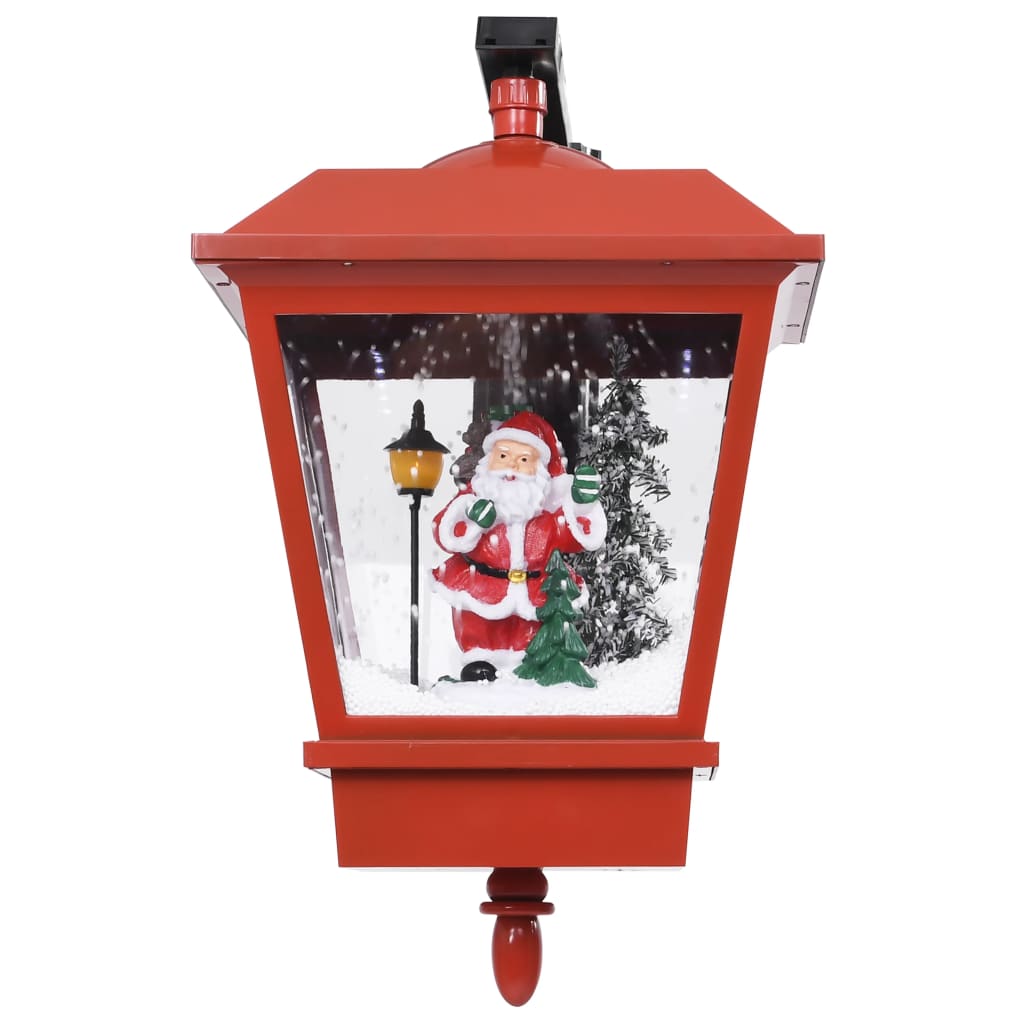 Candeeiro de parede luzes LED e pai natal 40x27x45 cm vermelho
