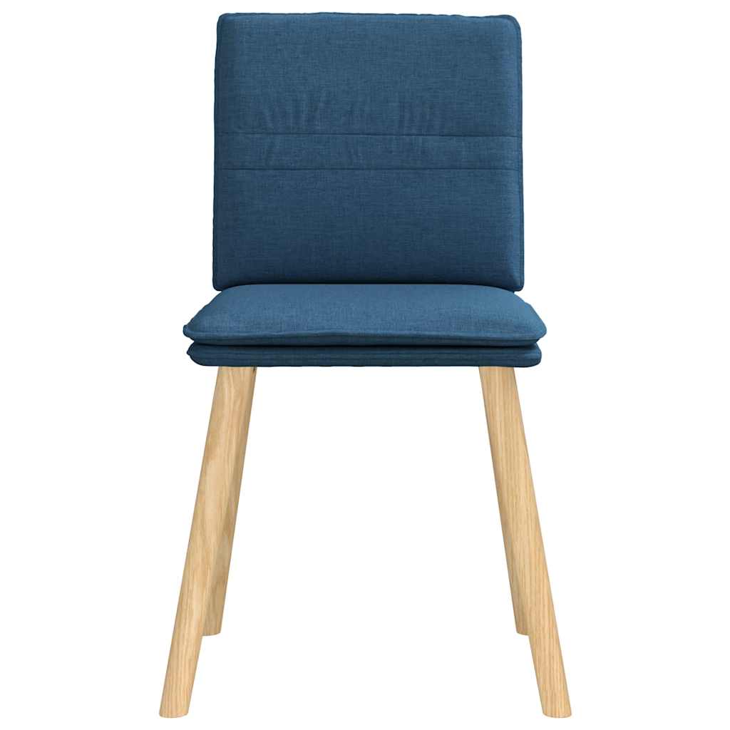 Cadeiras de jantar 6 pcs tecido azul