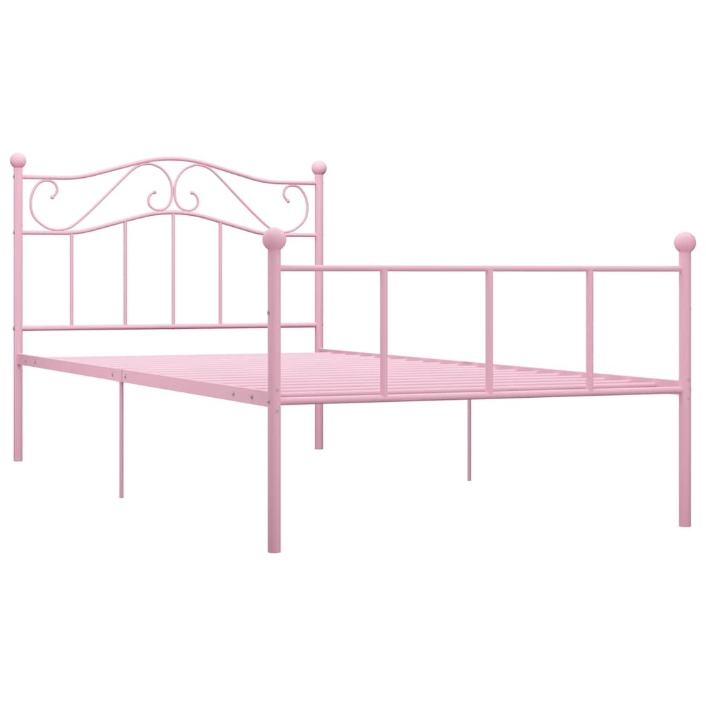 Estrutura de cama 90x200 cm metal rosa