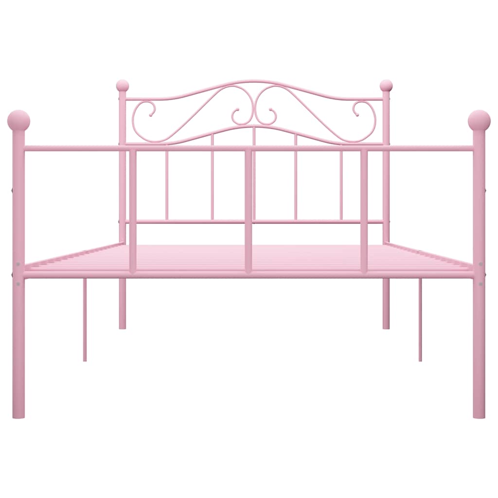 Estrutura de cama 90x200 cm metal rosa