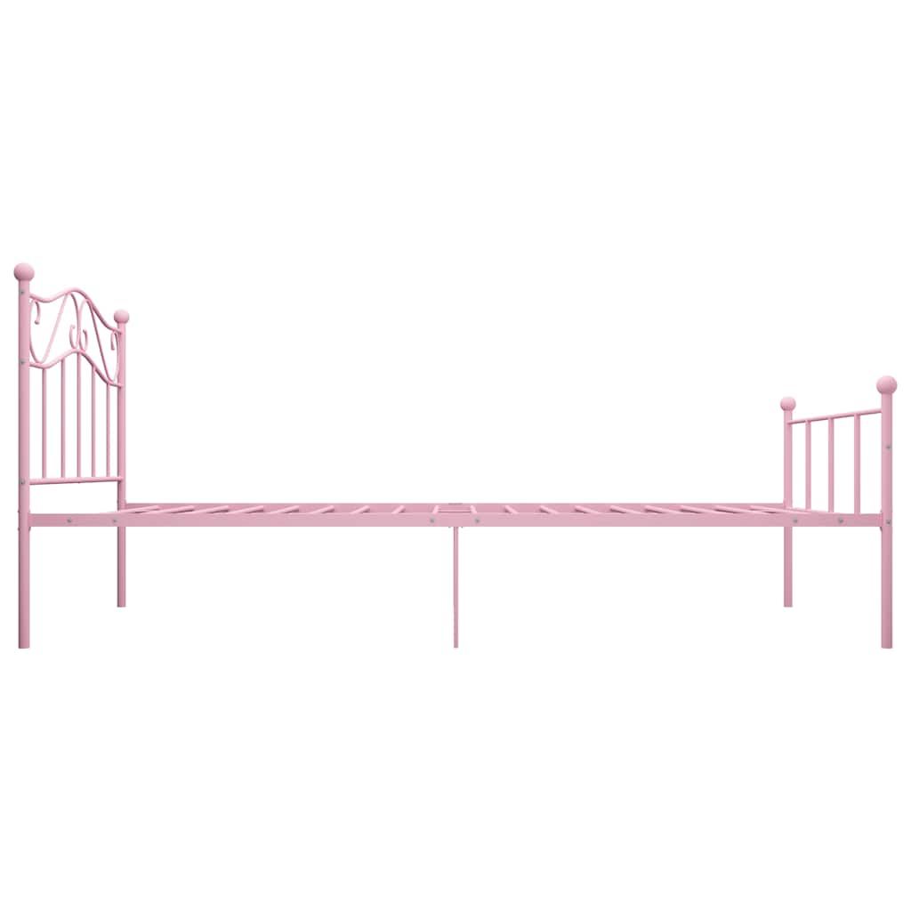 Estrutura de cama 90x200 cm metal rosa