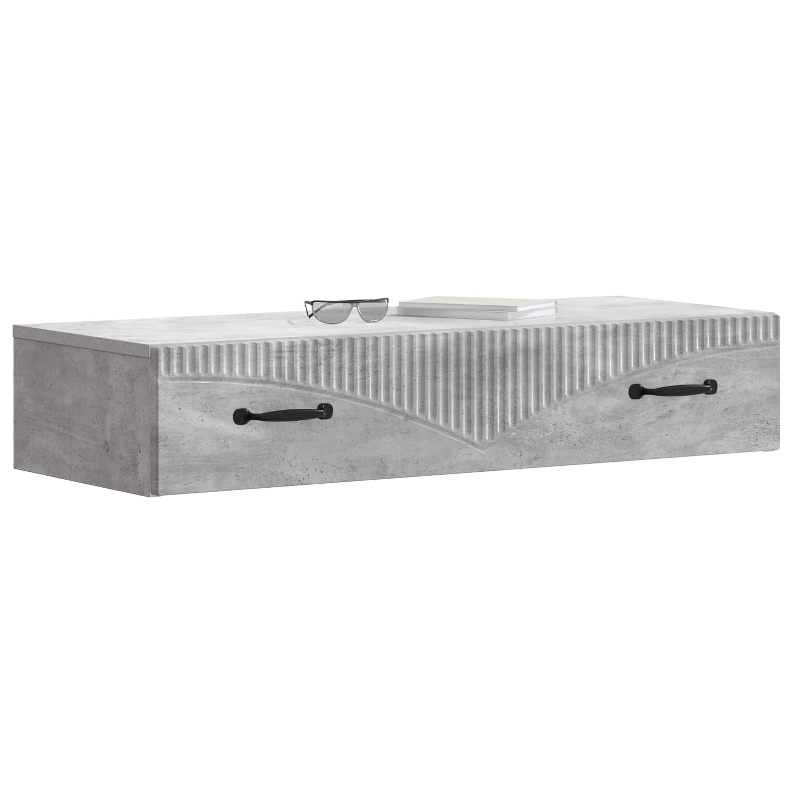 Mesa lateral de parede cinzento cimento 87,5 x 34,5 x 17 cm