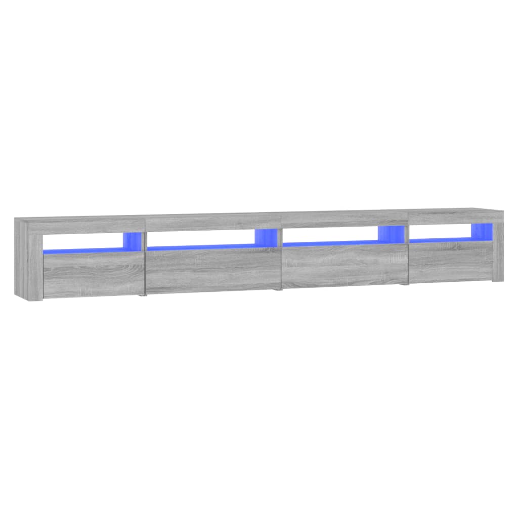 Móvel de TV com luzes LED 270x35x40 cm sonoma cinza