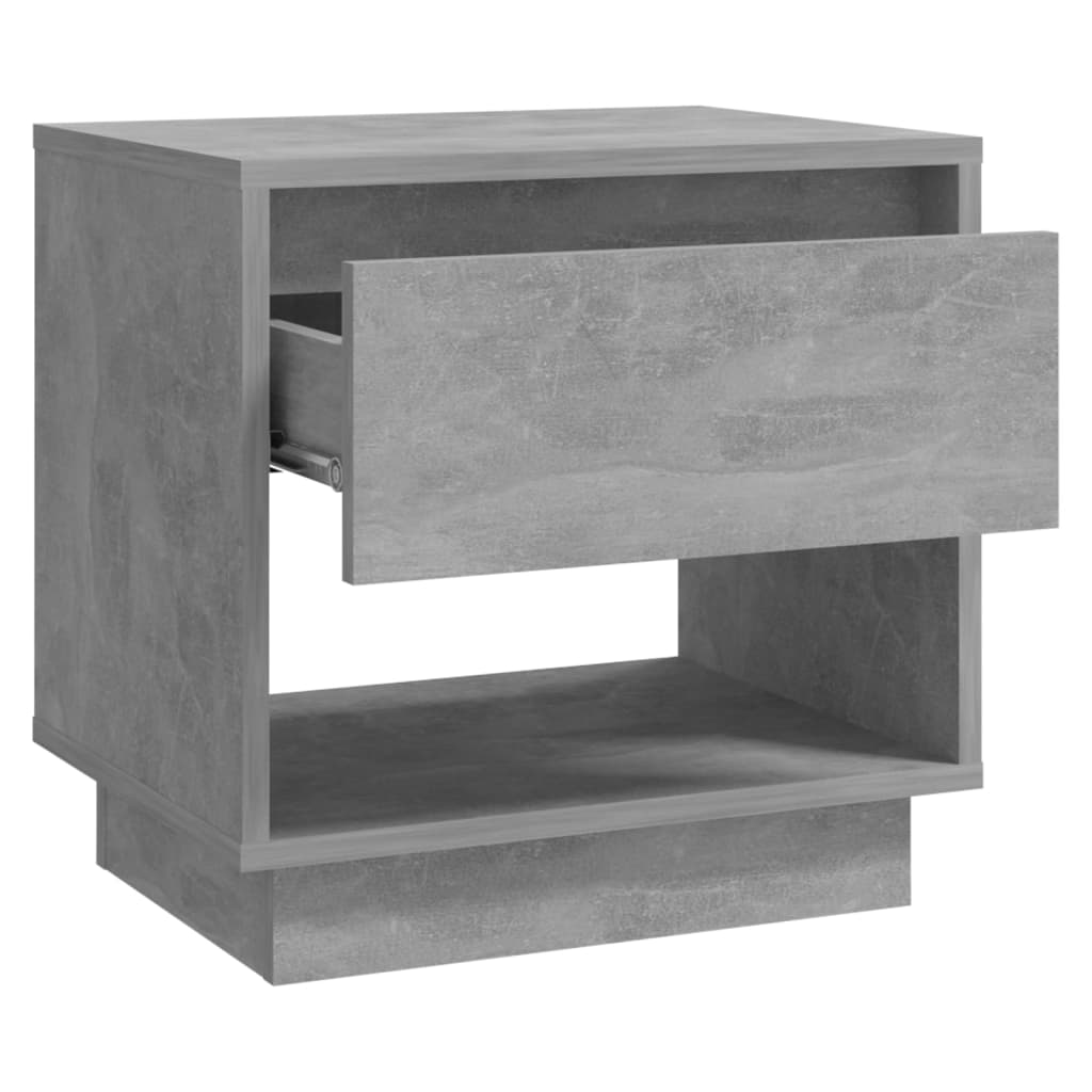 Mesa de cabeceira 45x34x44cm derivados madeira cinzento cimento