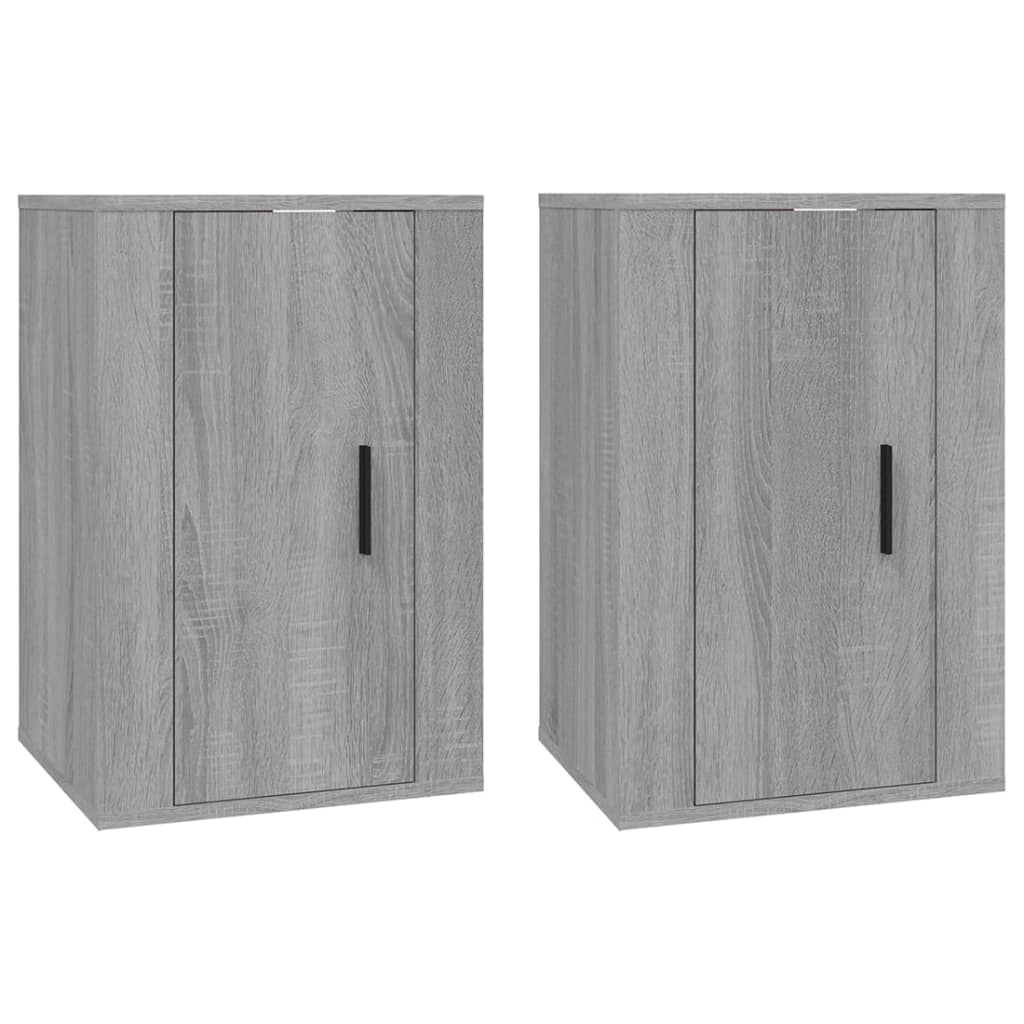 Móveis de TV de parede 2 pcs 40x34,5x60 cm cinzento sonoma