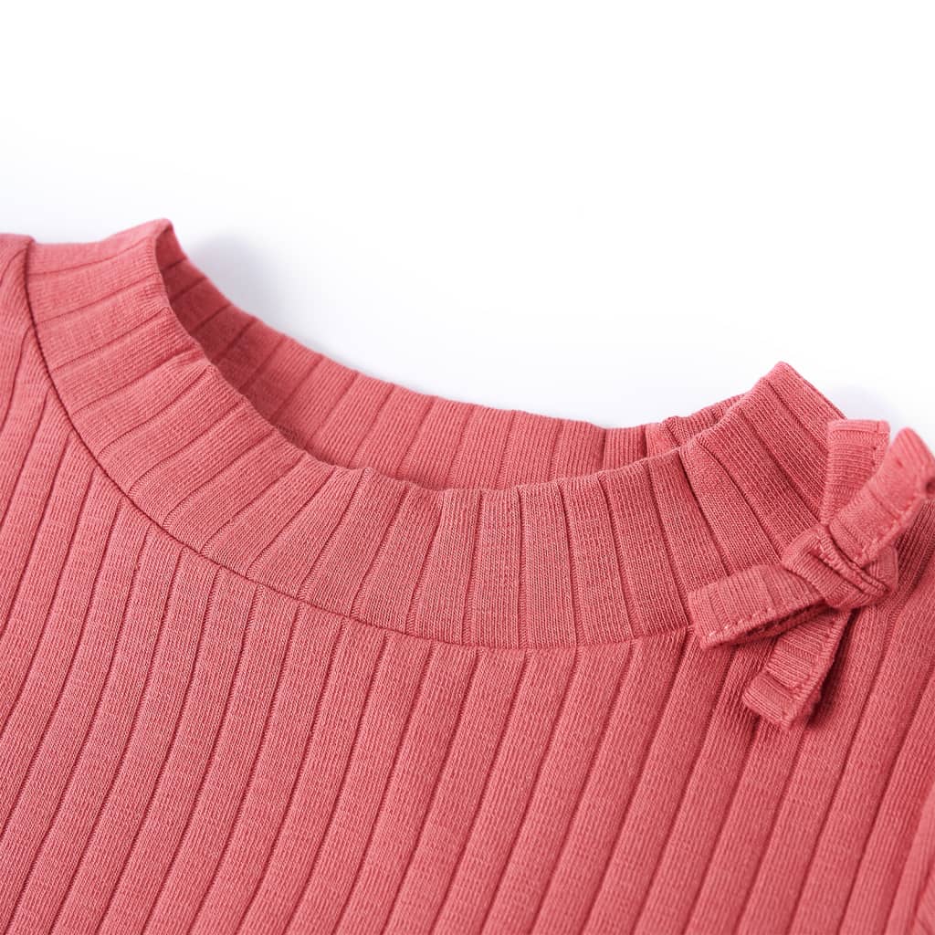 T-shirt de manga comprida para criança rosa-velho 104