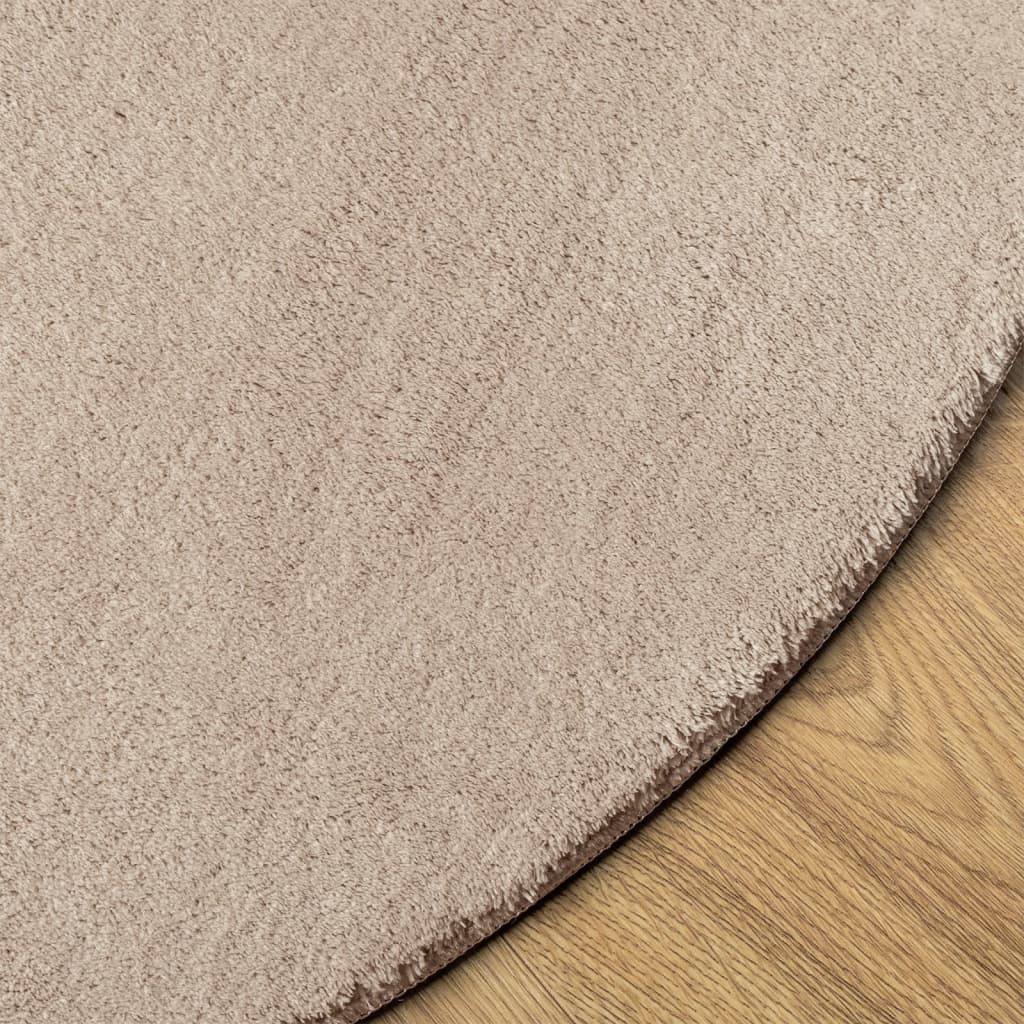 Tapete pelo curto macio e lavável huarte ø 80 cm cor areia