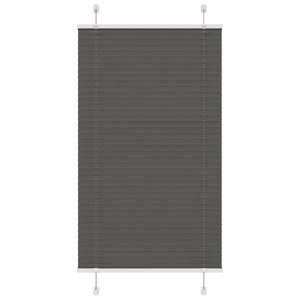 Preto plissada cega 75x100 cm largura tecido 74,4 cm poliéster