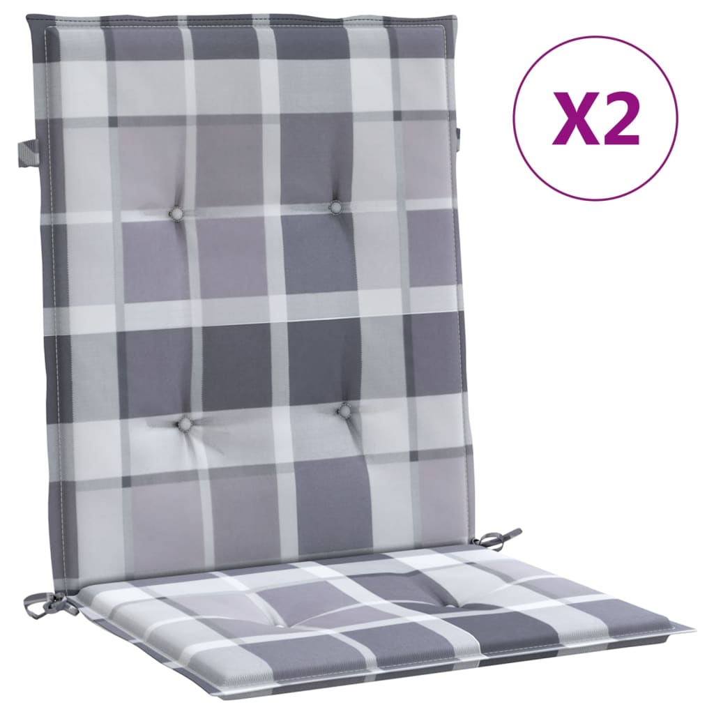 Almofadões lombares cadeiras jardim 2pcs oxford xadrez cinza