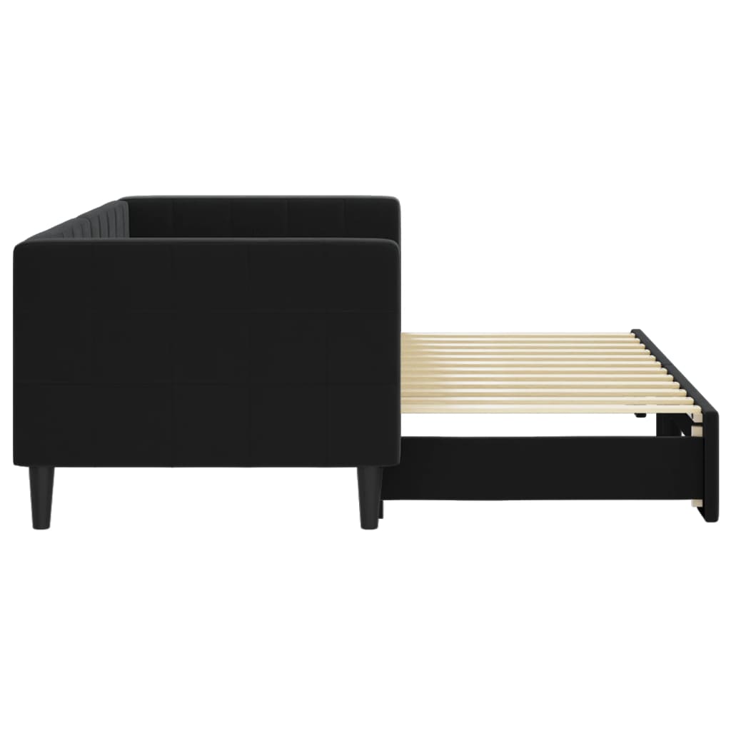 Sofá-cama com gavetão 80x200 cm veludo preto