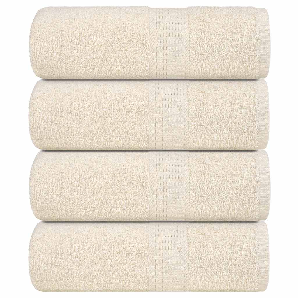 Toalhas de rosto frogn 4 peças creme 30x30 cm 360 g/m²
