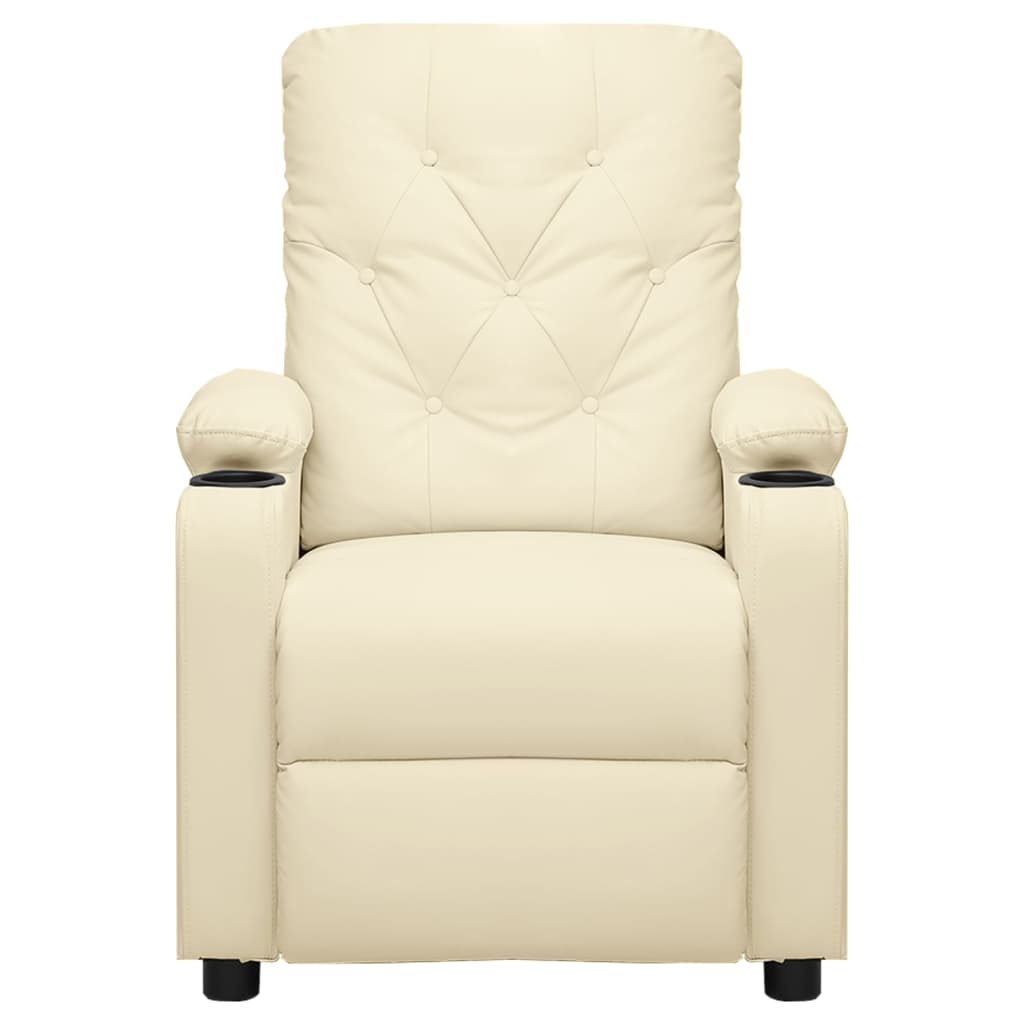 Poltrona de massagens elétrica couro artificial cor creme