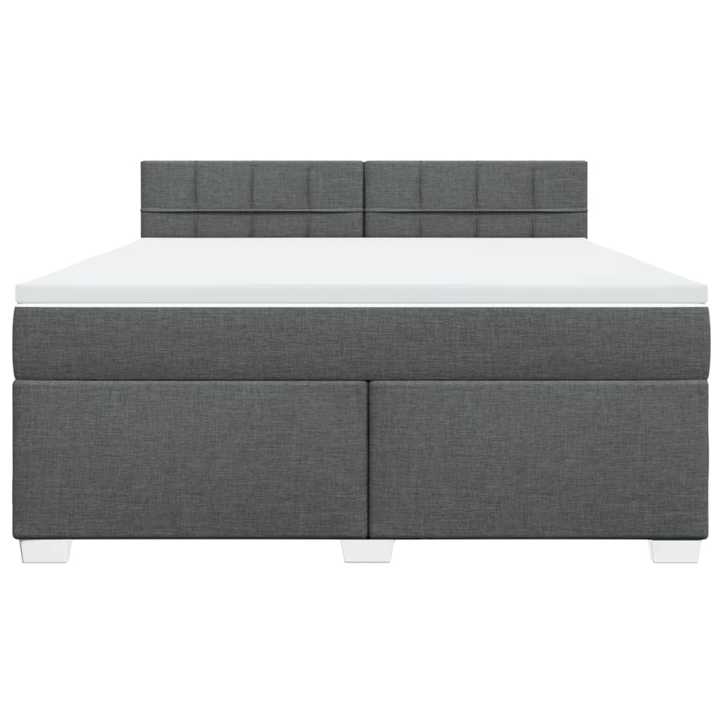 Cama com molas/colchão 180x200 cm tecido cinzento-escuro