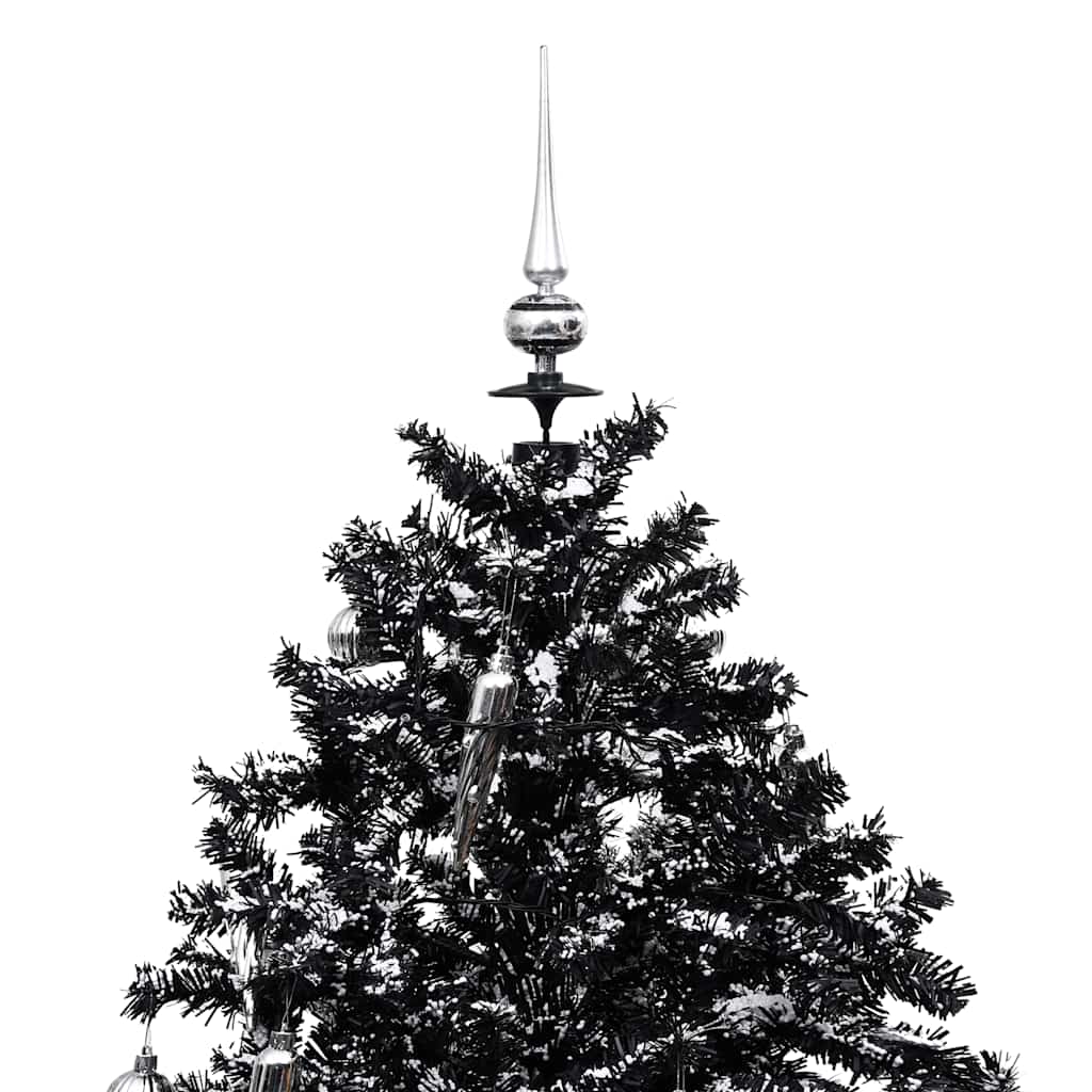 Árvore natal c/ neve base formato guarda-chuva 170 cm PVC preto