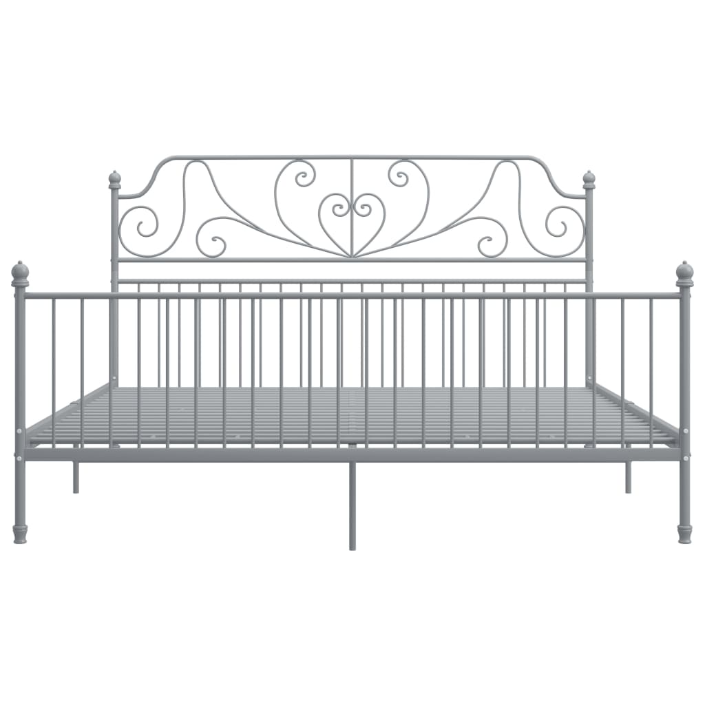 Estrutura de cama metal 200x200 cm cinzento