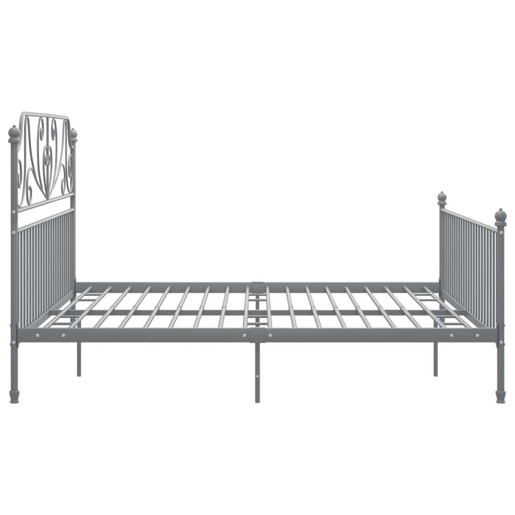 Estrutura de cama metal 200x200 cm cinzento