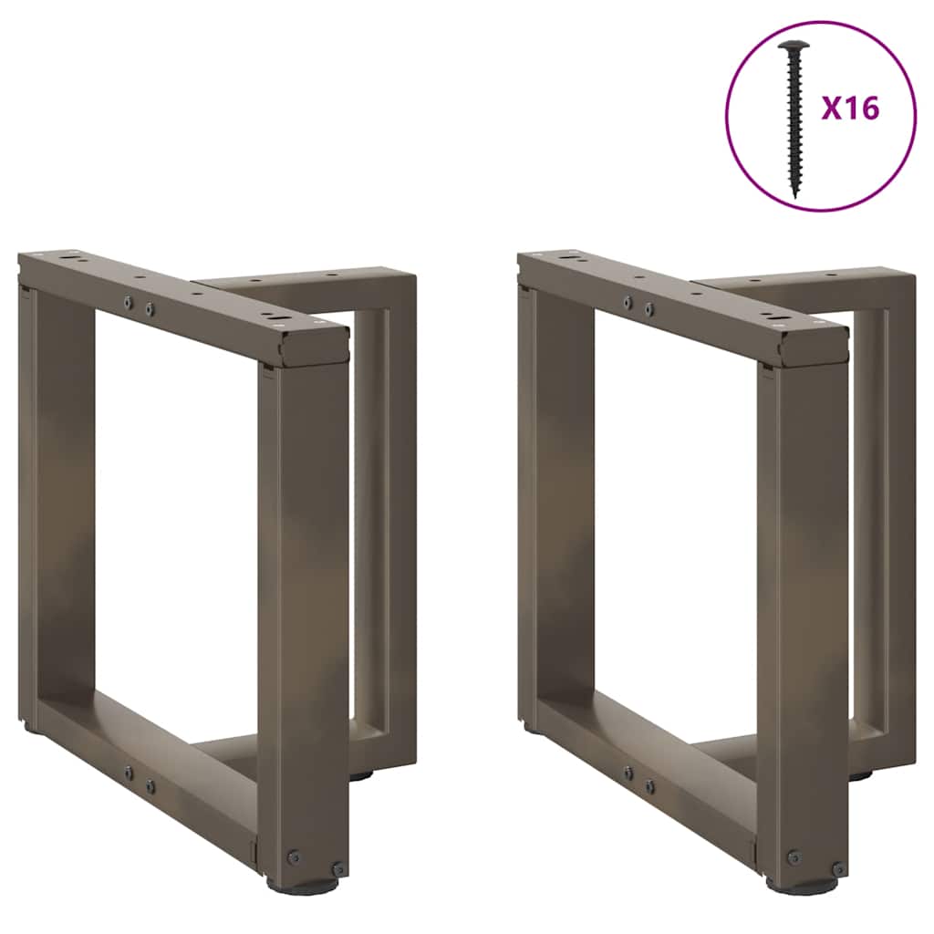 Pés para mesa de centro em forma de t, 2 peças, preto, 50x25x(42-43) cm, aço