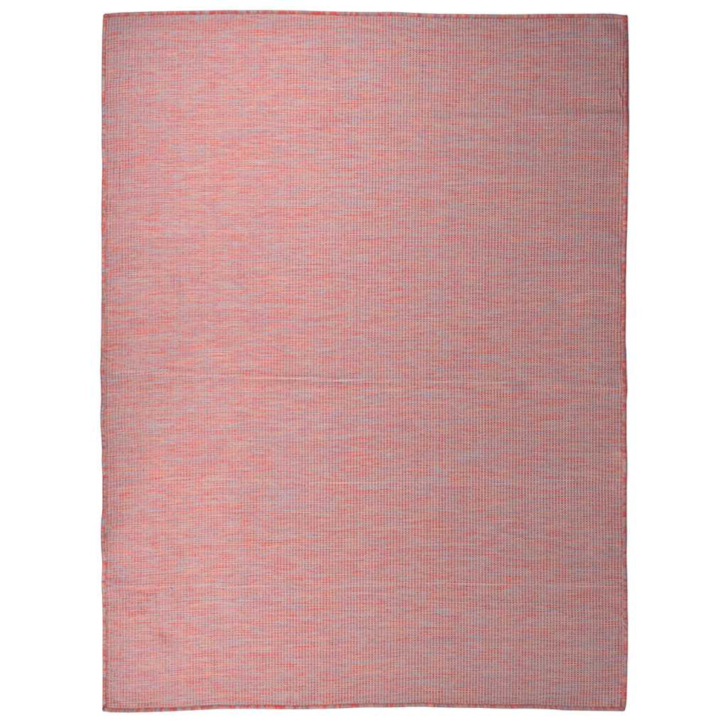 Tapete de tecido plano para exterior 120x170 cm vermelho