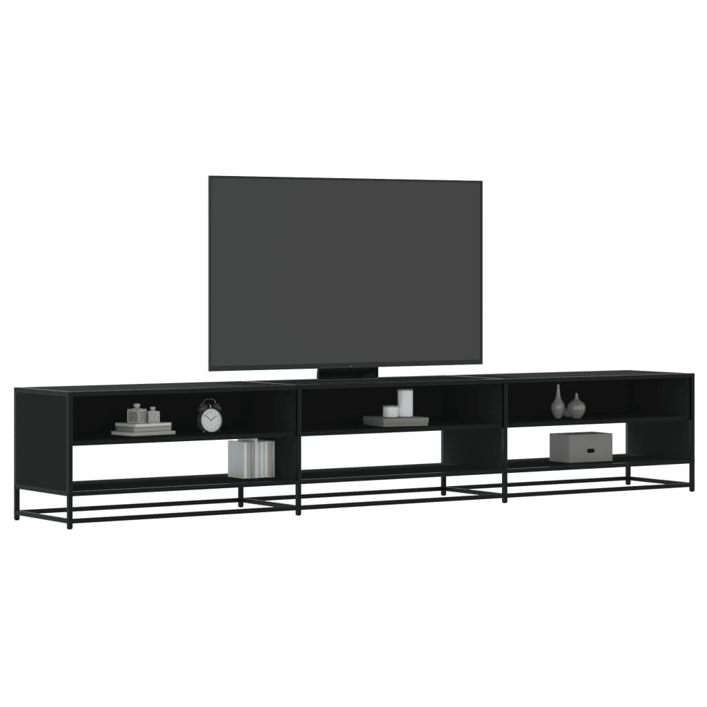 Móvel de TV 270x40x46 cm derivados de madeira preto