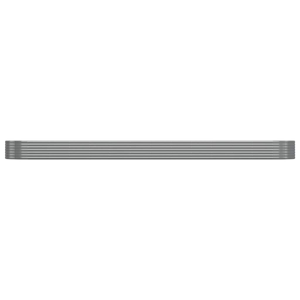 Canteiro elevado jardim 544x100x36 aço galvanizado cinzento