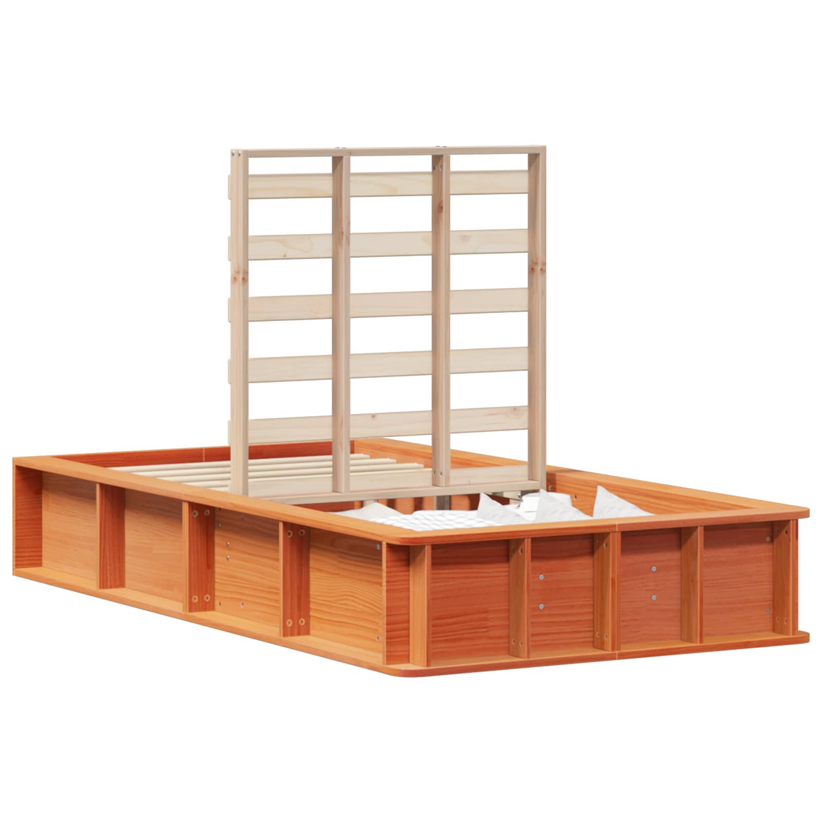 Estrutura da cama marrom cera 75 x 190 cm