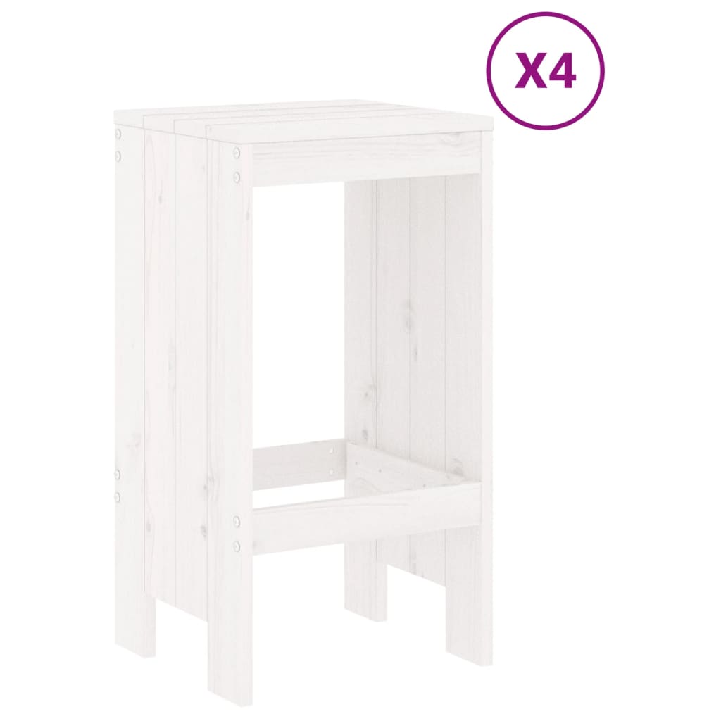 5 Pcs conjunto de bar para jardim pinho maciço branco