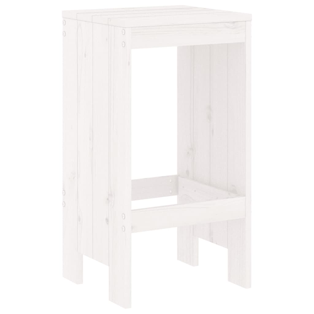 5 Pcs conjunto de bar para jardim pinho maciço branco