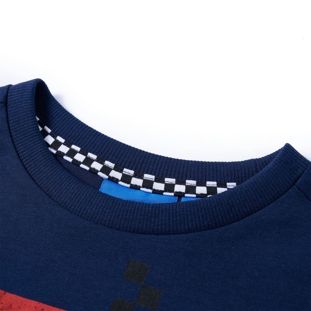 T-shirt de manga comprida para criança azul-escuro 104
