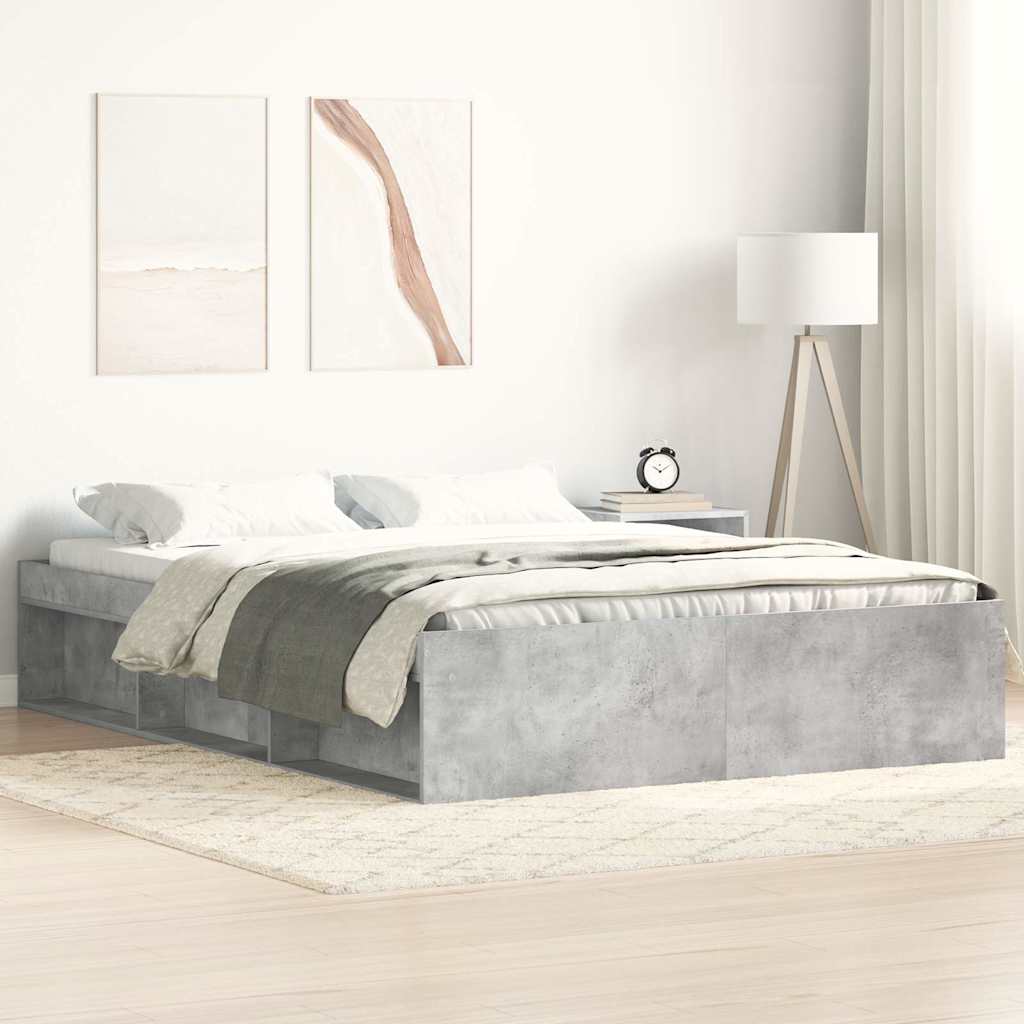 Estrutura de cama 160x200 cm cinza cimento