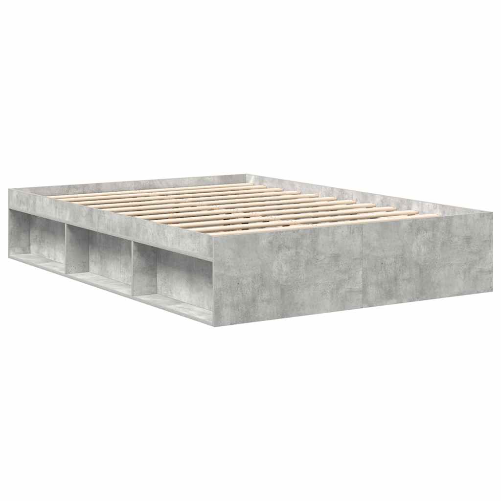 Estrutura de cama 160x200 cm cinza cimento