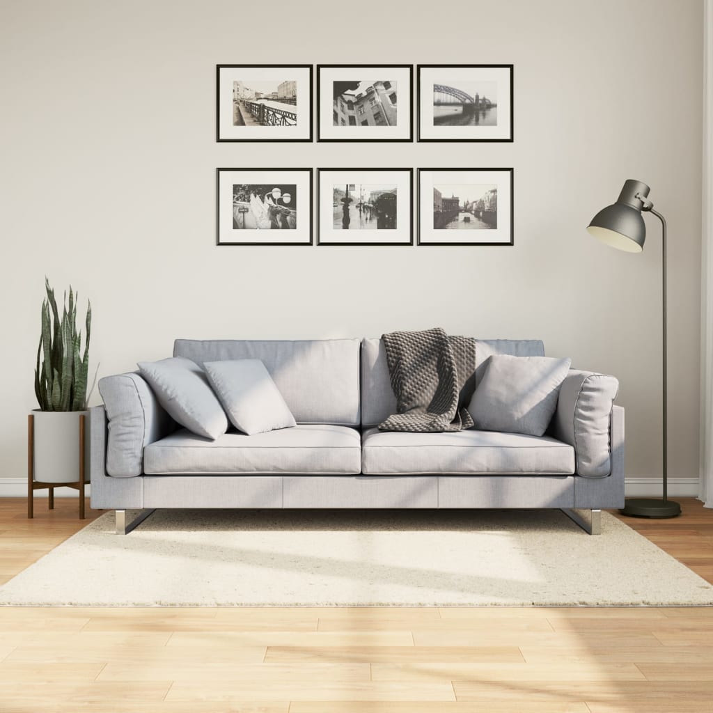 Tapete de pelo curto oviedo 120x120 cm bege