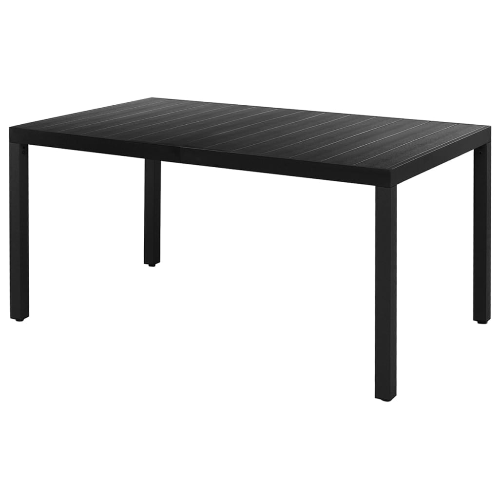 5 Pcs conjunto de jantar para jardim vime de PVC preto