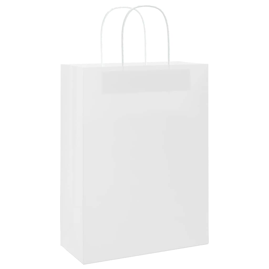 Sacos de papel 50 unid com alças branco 26x12x35 cm