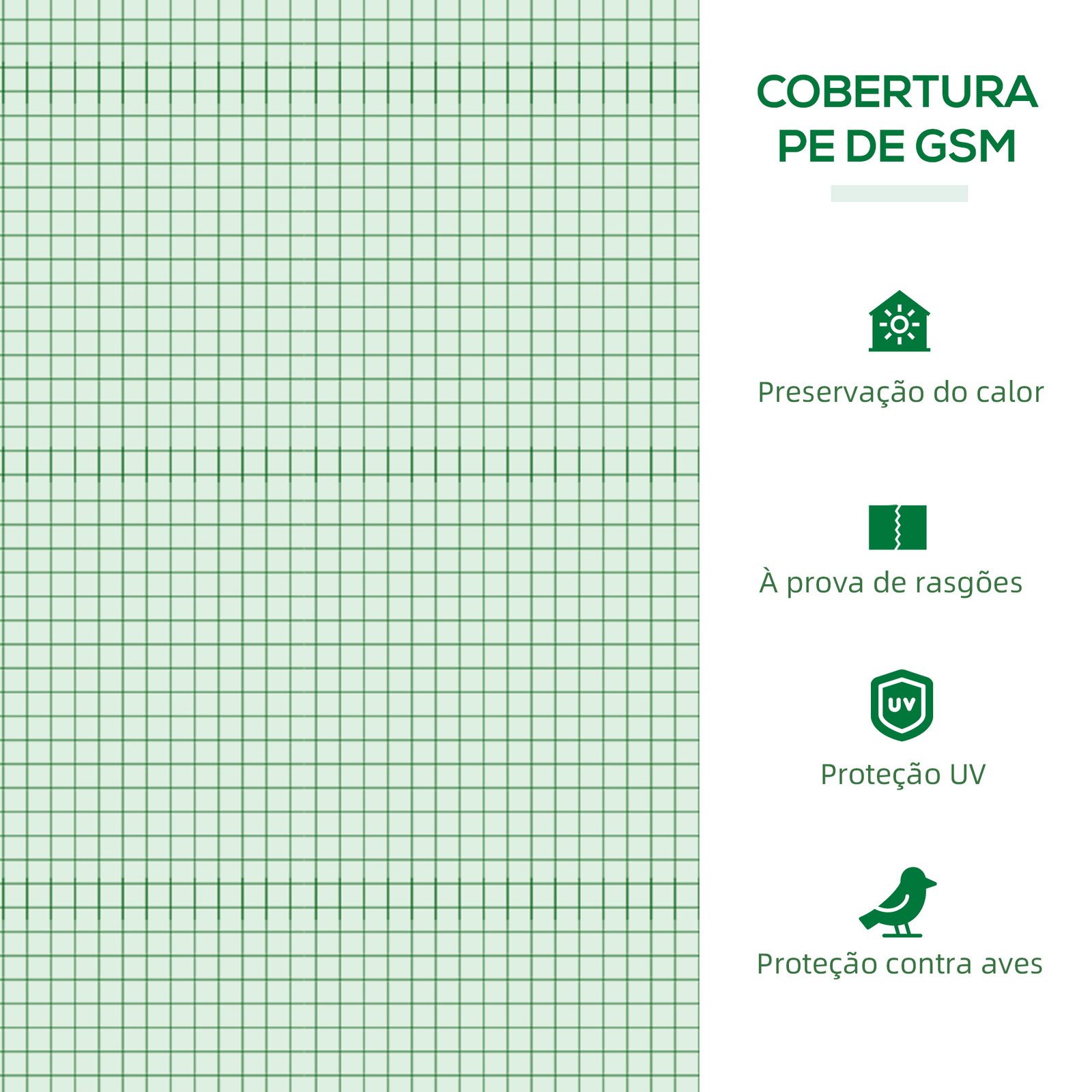 Mini estufa para cultivo de plantas com 4 janelas estrutura em aço e cobertura de PE anti-UV 200x80x45 cm verde