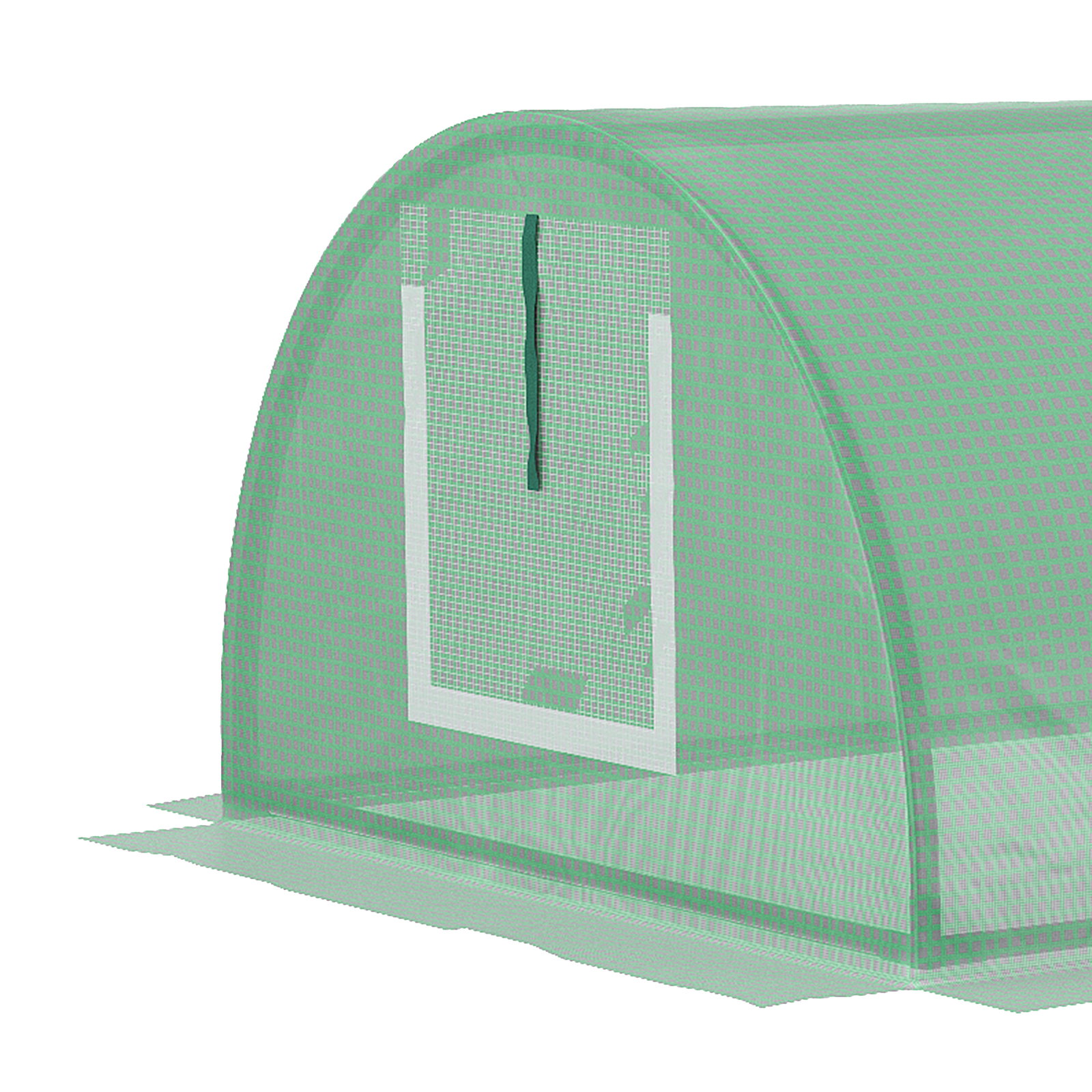 Mini estufa para cultivo de plantas com 4 janelas estrutura em aço e cobertura de PE anti-UV 200x80x45 cm verde