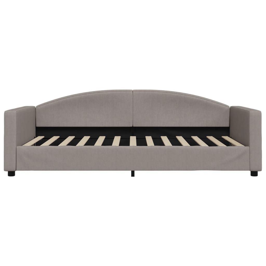 Sofá-cama com colchão 100x200 cm tecido cinzento-acastanhado