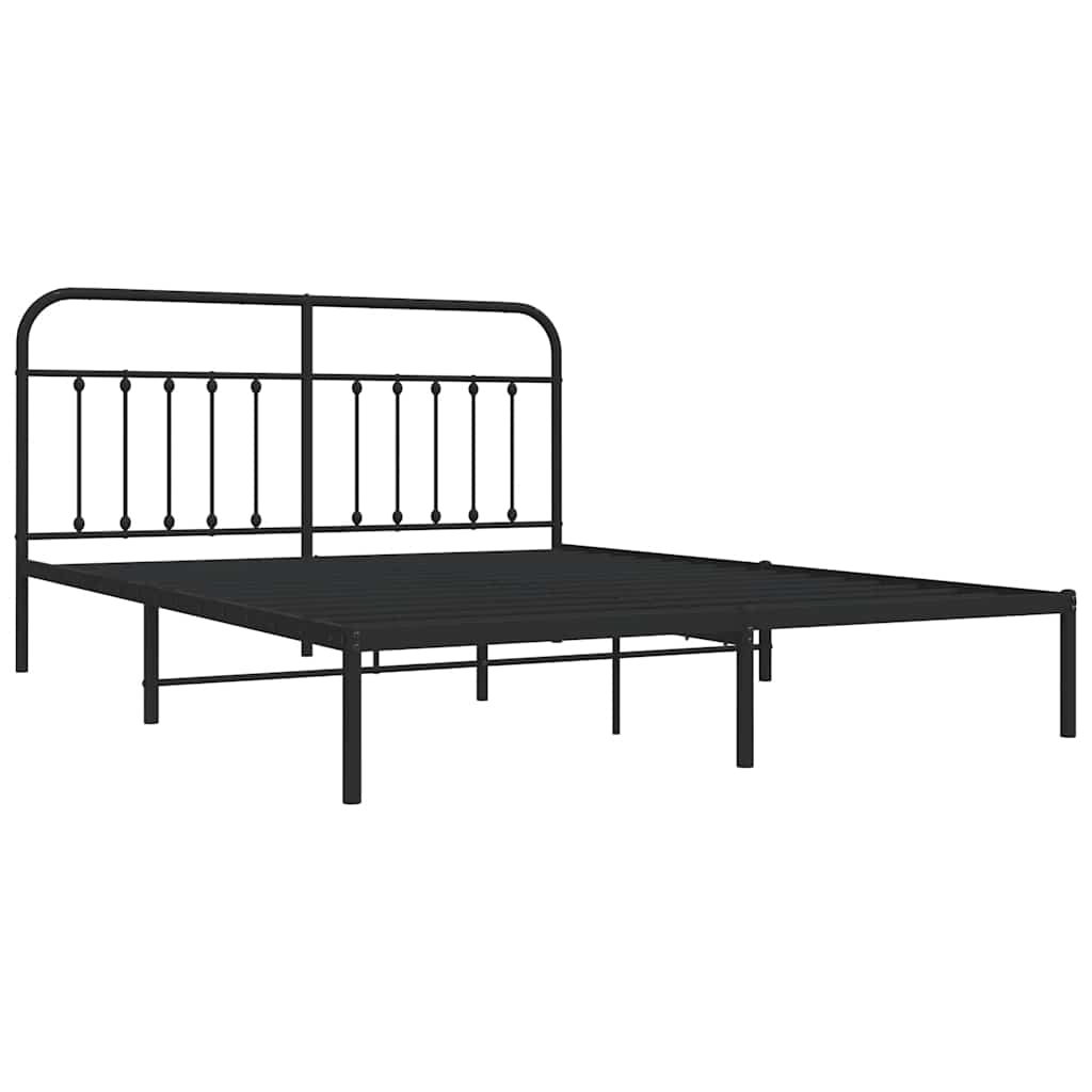 Estrutura de cama com cabeceira 183x213 cm metal preto