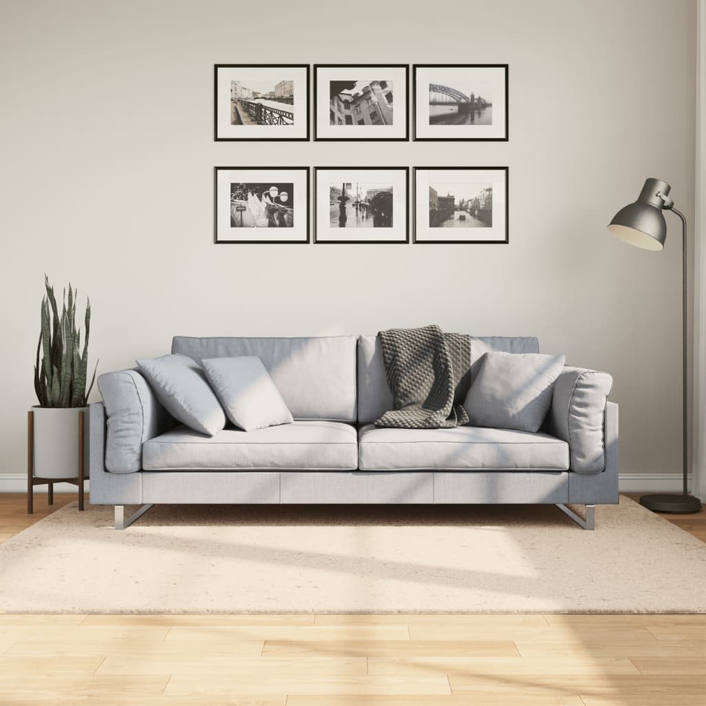 Tapete pelo curto macio e lavável huarte 140x200 cm bege