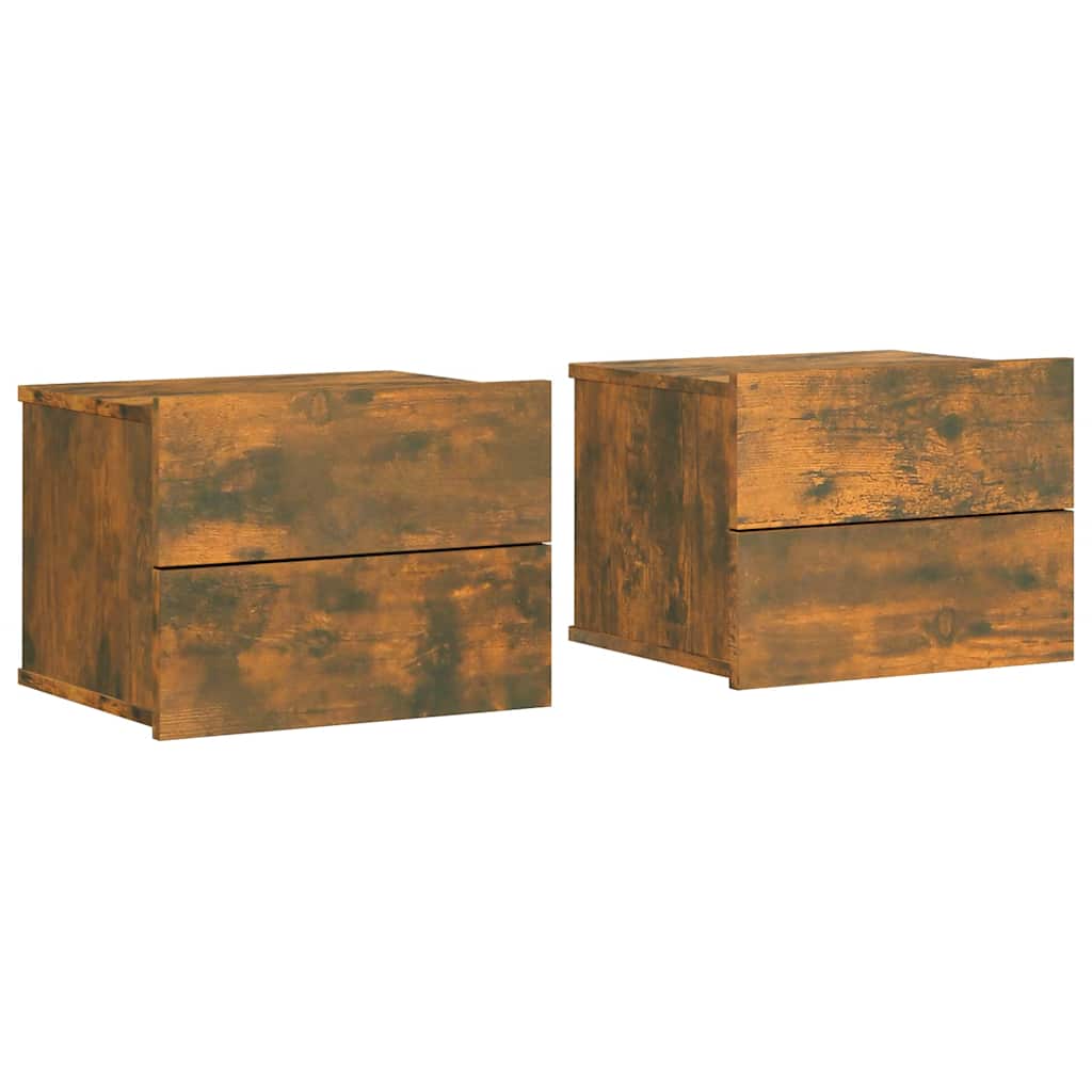 Mesa cabeceira 2pcs 40x30x30cm derivado madeira carvalho fumado