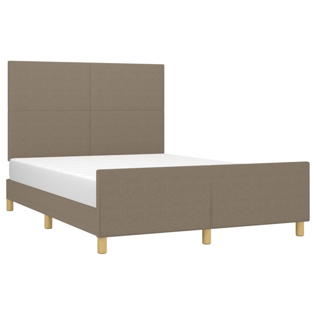 Cama sem colchão 140x200 cm tecido castanho-acinzentado